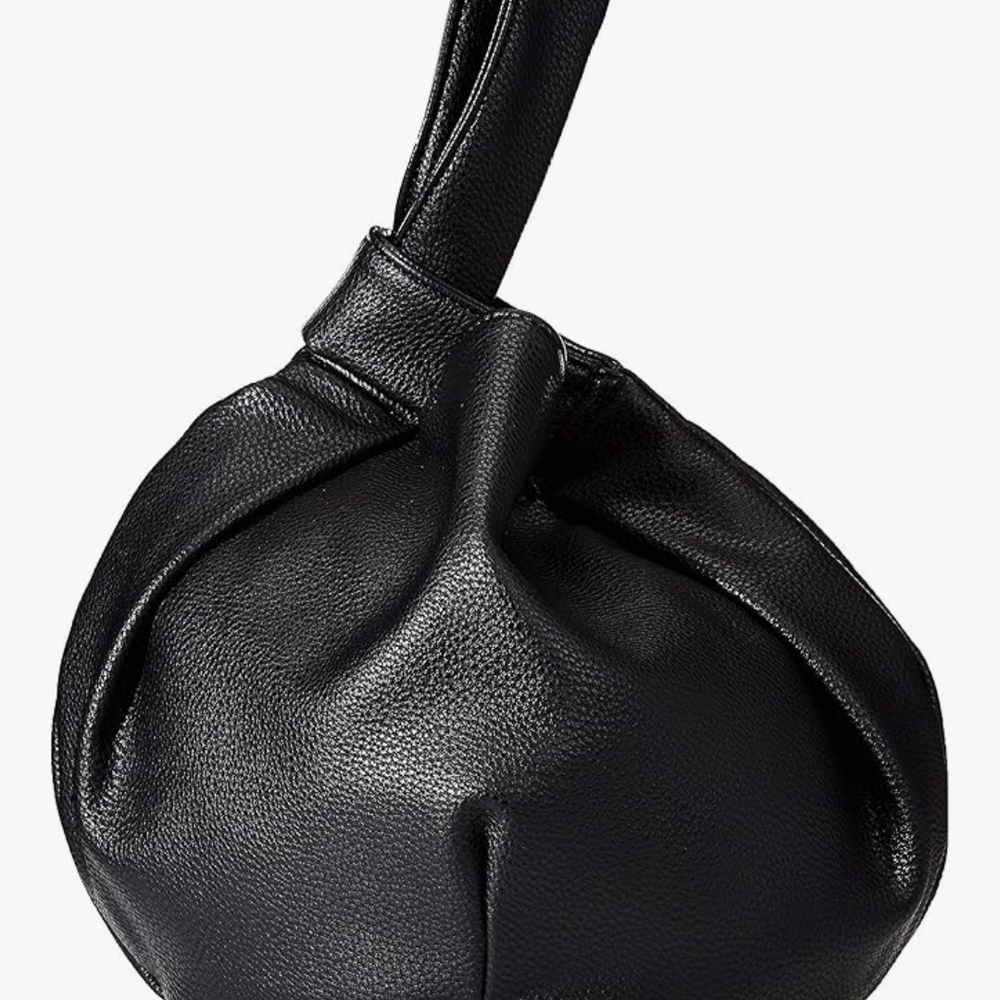 The Drop elegant black handbag for women Chic Black Leather Wristlet Clutch